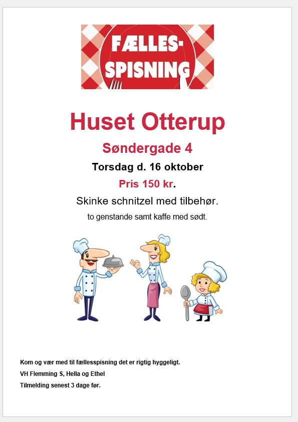 Fællesspisning Skinke schnitzel